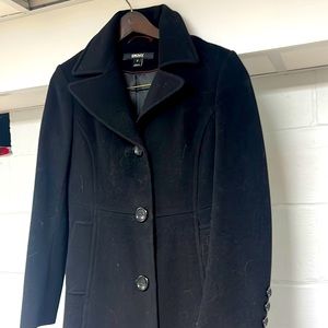 Women’s floor length DKNY wool trench coat